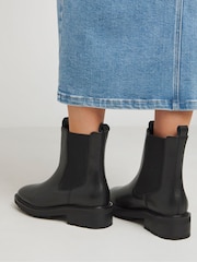 JD Williams Black Wide Fit Chunky Suede Chelsea Boots - Image 2 of 4