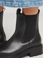JD Williams Black Wide Fit Chunky Suede Chelsea Boots - Image 3 of 4