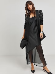 Simply Be Black Satin Slip Dress - Image 4 of 4