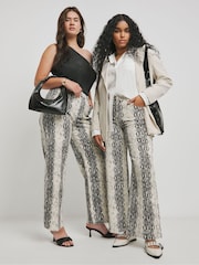 Simply Be Snake Print Wide Leg Denim Jeans - Image 1 of 4