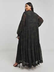 Simply Be Black Tiered Georgette Maxi Dress - Image 3 of 4