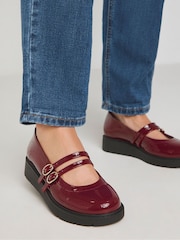 Simply Be Red Wide Fit Low Wedge Mary Jane Shoes - Image 1 of 4