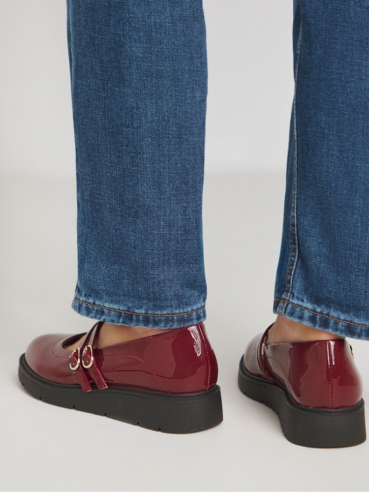Simply Be Red Wide Fit Low Wedge Mary Jane Shoes - Image 2 of 4