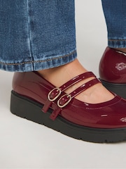 Simply Be Red Wide Fit Low Wedge Mary Jane Shoes - Image 3 of 4