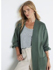 River Island Green Ribbed Longline Cardigan - Image 2 of 6