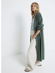 River Island Green Ribbed Longline Cardigan - Image 3 of 6