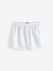 HUGO Blue Stacked Logo Pin Stripe 100% Cotton Shorts - Image 4 of 4