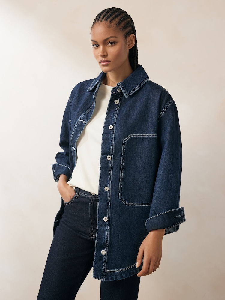 HUGO Oversized Denim Co-ord Jacket - Imagen 1 de 7