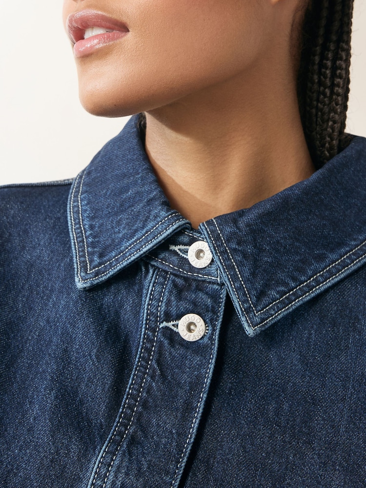 HUGO Blue Denim Oversized Denim Co-ord Jacket - Image 3 of 7
