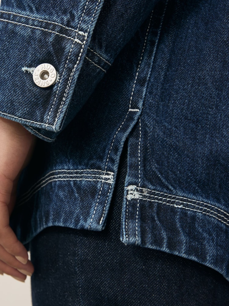 HUGO Blue Denim Oversized Denim Co-ord Jacket - Image 5 of 7