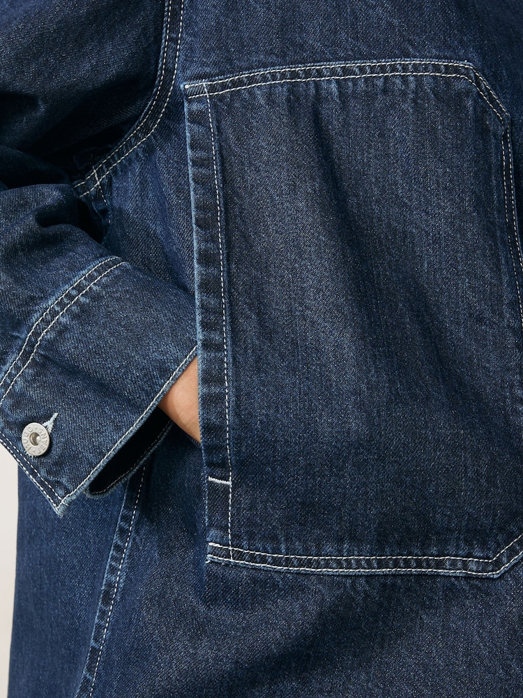 HUGO Blue Denim Oversized Denim Co-ord Jacket - Image 6 of 7