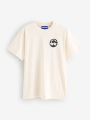 HUGO White Relaxed Fit Metallic Logo Cotton T-Shirt - Image 4 of 5