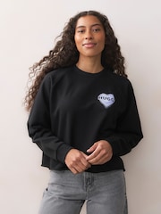 HUGO Black Dapo Crew Neck Cotton Relaxed Fit Sweatshirt - Image 1 of 4