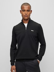BOSS Black Logo Cotton Blend Jumper - Image 1 of 9