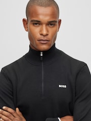 BOSS Black Logo Cotton Blend Jumper - Image 4 of 9
