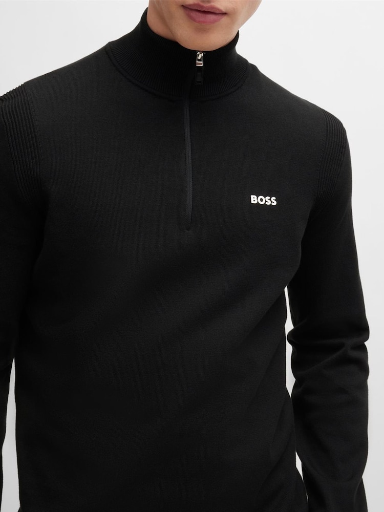 BOSS Black Logo Cotton Blend Jumper - Image 7 of 9