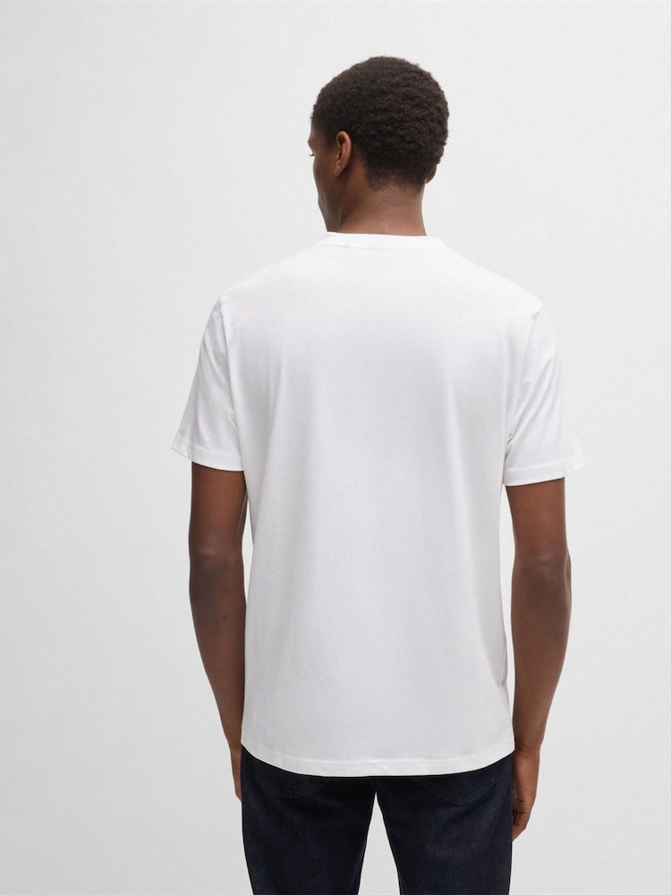 Blanco - BOSS Large Logo Graphic 100% Cotton T-Shirt - Imagen 2 de 4