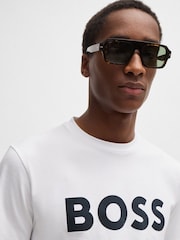 Blanco - BOSS Large Logo Graphic 100% Cotton T-Shirt - Imagen 4 de 4