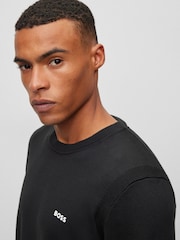 BOSS Black Dark Logo Cotton Blend Jumper - Image 4 of 5