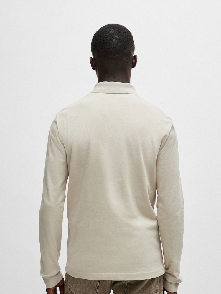 BOSS Beige Passerby Box Logo Long Sleeve Polo Shirt - Image 2 of 5