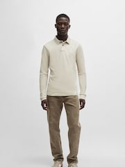 BOSS Beige Passerby Box Logo Long Sleeve Polo Shirt - Image 3 of 5