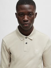 BOSS Beige Passerby Box Logo Long Sleeve Polo Shirt - Image 4 of 5