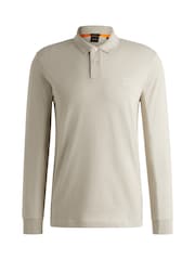 BOSS Beige Passerby Box Logo Long Sleeve Polo Shirt - Image 5 of 5