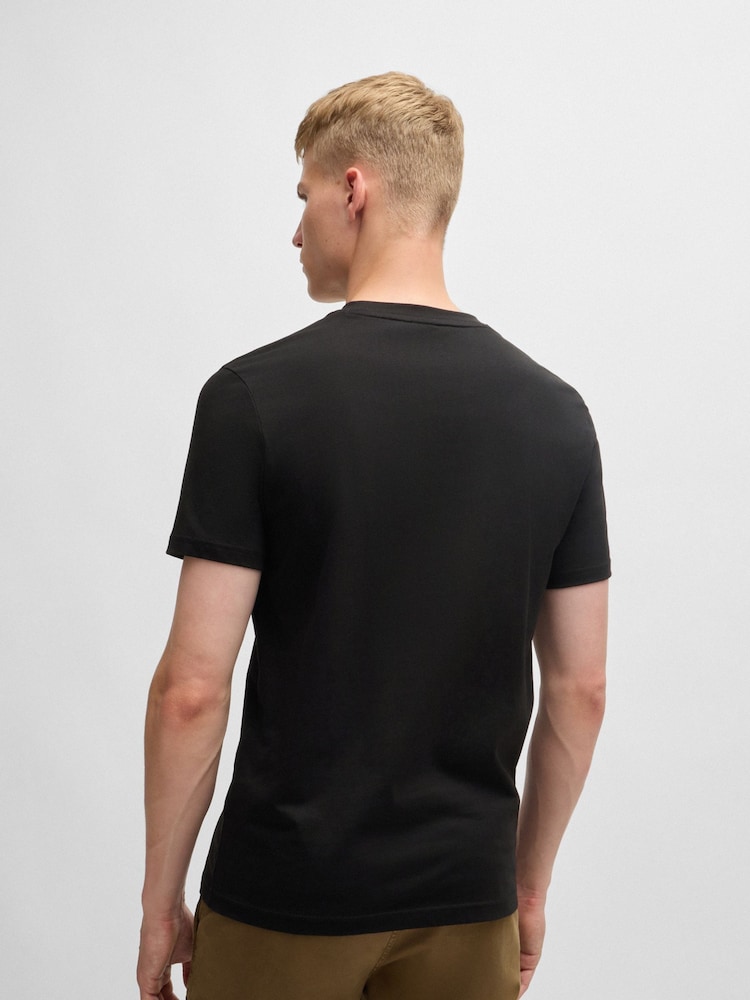 Negro - BOSS Large Logo Graphic 100% Cotton T-Shirt - Imagen 2 de 5