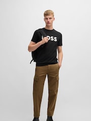 Negro - BOSS Large Logo Graphic 100% Cotton T-Shirt - Imagen 3 de 5