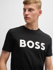 Negro - BOSS Large Logo Graphic 100% Cotton T-Shirt - Imagen 4 de 5