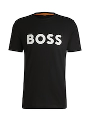 Negro - BOSS Large Logo Graphic 100% Cotton T-Shirt - Imagen 5 de 5
