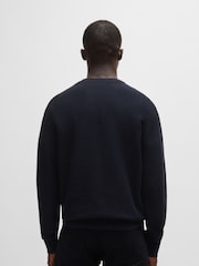 BOSS Dark Blue Anion Logo Patch Cashmere Blend Knit Jumper - Image 2 of 5