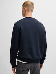 BOSS Dark Blue Relaxed Fit Contrast Logo 100% Cotton Terry Sweatshirt - Image 2 of 4