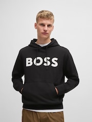 BOSS Black Large Webasic Contrast Logo Terry 100% Cotton Hoodie - Image 1 of 5