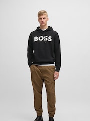 BOSS Black Large Webasic Contrast Logo Terry 100% Cotton Hoodie - Image 3 of 5
