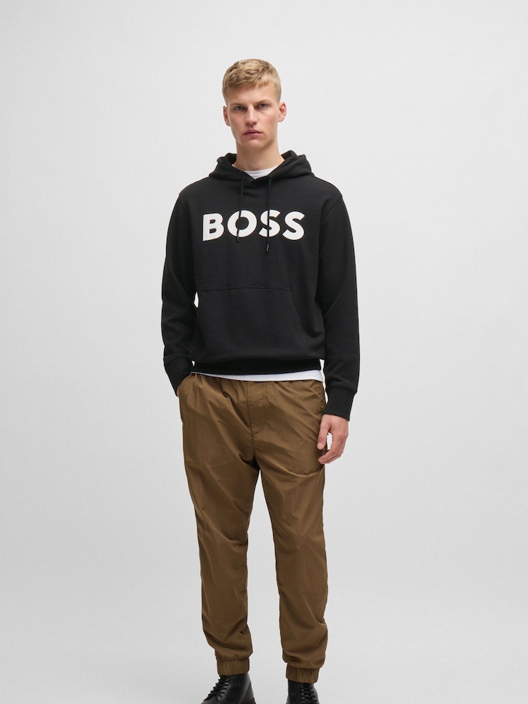 BOSS Black Large Webasic Contrast Logo Terry 100% Cotton Hoodie - Image 3 of 5