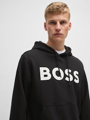 BOSS Black Large Webasic Contrast Logo Terry 100% Cotton Hoodie - Image 4 of 5