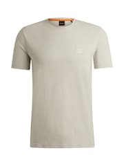 beis - BOSS Relaxed Fit Tales Logo Patch Jersey T-Shirt - Imagen 5 de 5