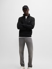 BOSS Black Logo Patch Terry 100% Cotton Zip Neck Jersey Sweatshirt - Image 3 of 3