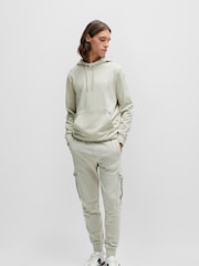 BOSS Beige Wetalk Logo Patch Terry Hoodie - Image 3 of 5