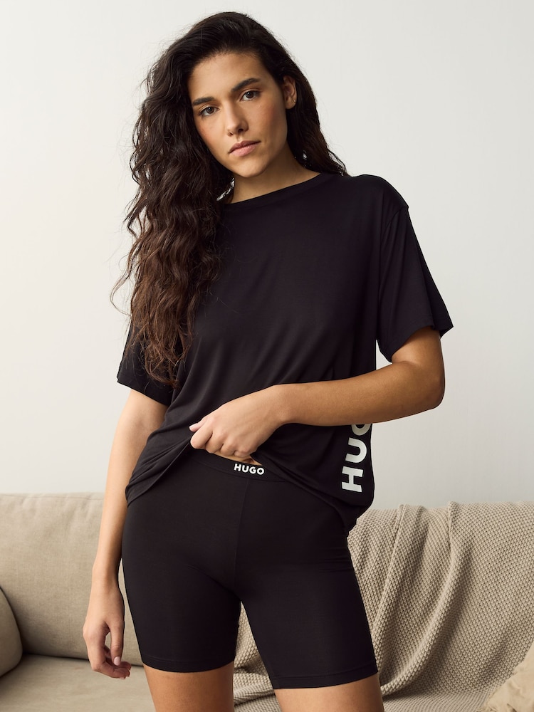 Schwarz - HUGO Zweiteiliges Pyjama-Set mit Shorts - Bild 2 von 7