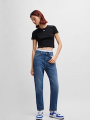 HUGO Blue Mom Fit Denim Jeans - Image 3 of 6