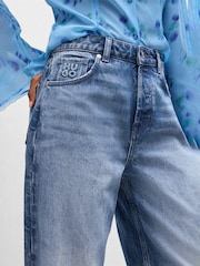 HUGO Blue Relaxed-Fit Faded Denim Jeans - Image 3 of 5
