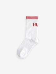 HUGO White Crew Full Trim Socks 3 Pack - Image 3 of 4