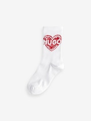 HUGO White Crew Full Trim Socks 3 Pack - Image 4 of 4