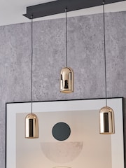 Pacific Lifestyle Gold Metal 5 Drop LED Pendant Ceiling Light - Image 2 of 6