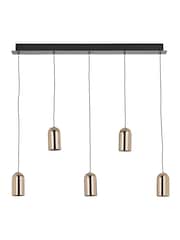 Pacific Lifestyle Gold Metal 5 Drop LED Pendant Ceiling Light - Image 5 of 6