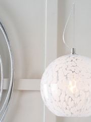 Pacific Lifestyle White Speckled Glass Pendant Ceiling Light - Image 2 of 6
