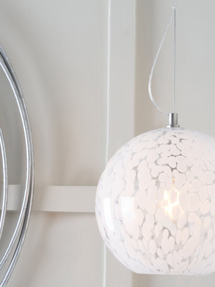 Pacific Lifestyle White Speckled Glass Pendant Ceiling Light - Image 2 of 6 Pacific Lifestyle White Speckled Glass Pendant Ceiling Light - Image 2 of 6