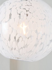 Pacific Lifestyle White Speckled Glass Pendant Ceiling Light - Image 3 of 6